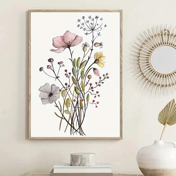 Boho Floral Nature Print Canvas Wall Decor - Picture 4 of 8